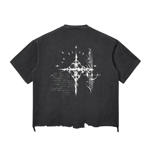 [ Jin Kazama ] Snow Wash Boxy ( Black )